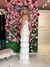 Vestido Longo Branco Off Noiva Renda com barra em camadas