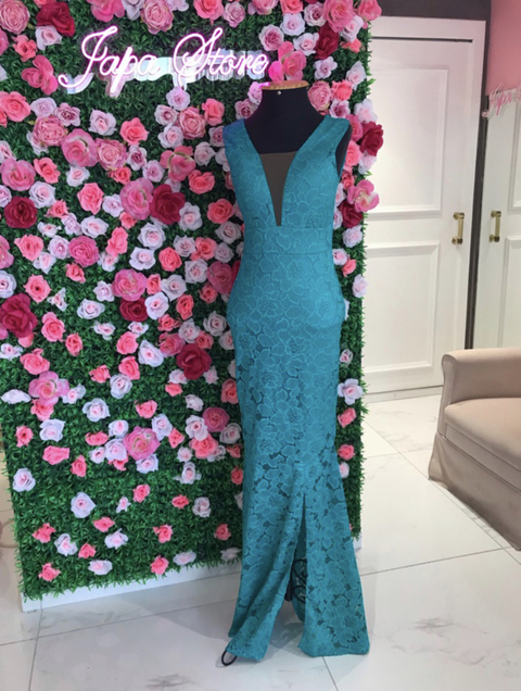 Vestido Verde Longo De Renda Festa Madrinha