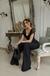 Macacao Pantalona Preto com detalhes em renda - comprar online