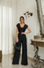 Macacao Pantalona Preto com detalhes em renda