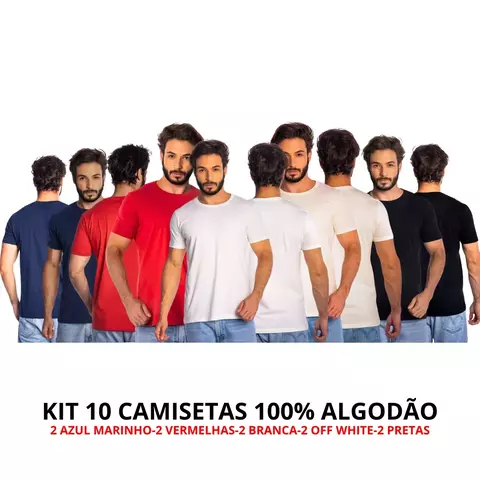 Kit 10 Camisas Masculinas Lisa Algodão Premium Abuzze