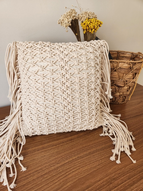 Almofada Luna em Macrame - Frente e Verso
