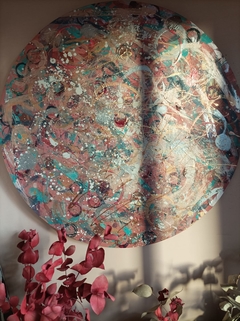 Cuadro circular 60cm- rosa