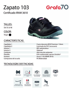 Zapato de Trabajo Grafa 70 - tienda online