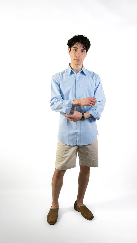Camisa Slim Fit - Celeste