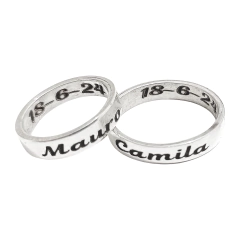 Par de Alianzas Cinta Ancha de Plata 925 - comprar online