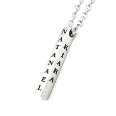 Barra Grabado Personalizado horizontal con patita cuatro lados acero quirúrgico con cadena - comprar online