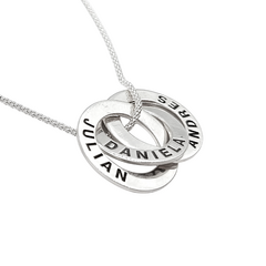Dije Dona Rusa Triple Más Cadena en Plata 925 Con Grabado Nombre - tienda online