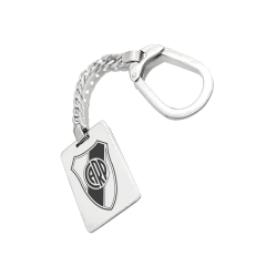 Llavero de Plata Rectangular Escudo River Plate - comprar online