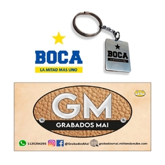 Llavero Boca La Mitad + 1 De Acero Quirúrgico Con Grabado Personalizado - GRABADOS MAI