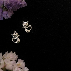 Aretes Gato de Plata 1/2 ojitos redondos en internet