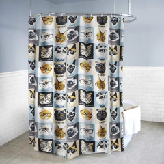 Cortina de baño Gatos Hipsters