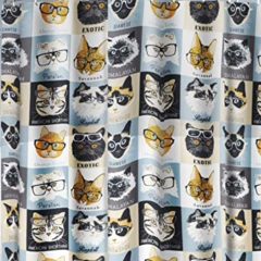 Cortina de baño Gatos Hipsters en internet