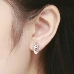 Aretes Gato de Plata 1/2 ojitos redondos - comprar en línea