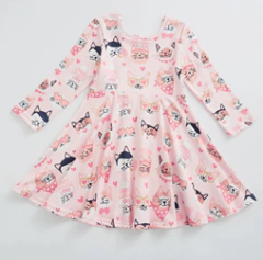 Vestido Rosa Muchos Gatitos