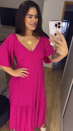 Vestido longo manga - Autêntica store014 