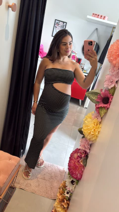 Vestido mídi fenda - loja online