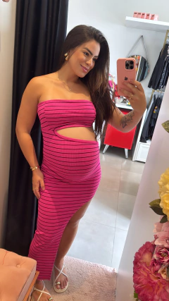 Vestido mídi fenda - Autêntica store014 