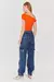 CALÇA CARGO JEANS COM PUNHO - AZUL ESCURO na internet