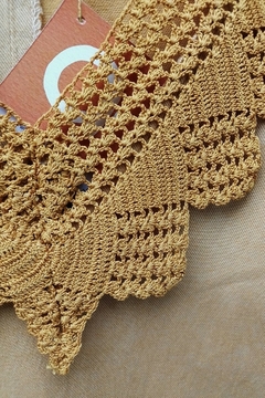 Túnica realizada con tejido de fibra TENCEL™. Tinte cáscara de cebolla, puntilla antigua tejida a mano. Busto 122 Cadera 130 Largo 110cm. en internet