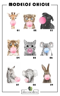 Cuadro Animales Chicle Bebe - comprar online