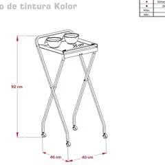 Carrinho Auxiliar Tintura Kolor Kixiki - Preto - Lugi Distribuidora