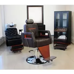 Cadeira Malbec Barbearia Preto Croco - Kixiki - Lugi Distribuidora