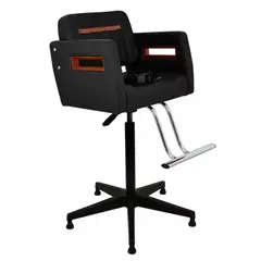 Cadeira Malbec Barbearia Infantil Preta - Base a Gás - Kixiki