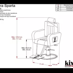 Imagem do Cadeira Barbearia Sparta Kixiki - Preto Olimpo