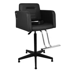 Cadeira Loren Barbearia Infantil Preta Base a Gás - Kixiki