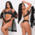 CONJUNTO DE RENDA PRETO SUTIÃ CALCINHA E ROBE - comprar online