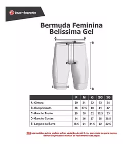 BERMUDA FEMININA BELISSIMA GEL FORRO D70 PRETA - Extralight Bicycles