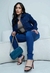 Jaqueta Jeans Escuro Feminina com Bolso - comprar online