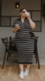 Vestido Tricô Listrado Gola Polo - comprar online