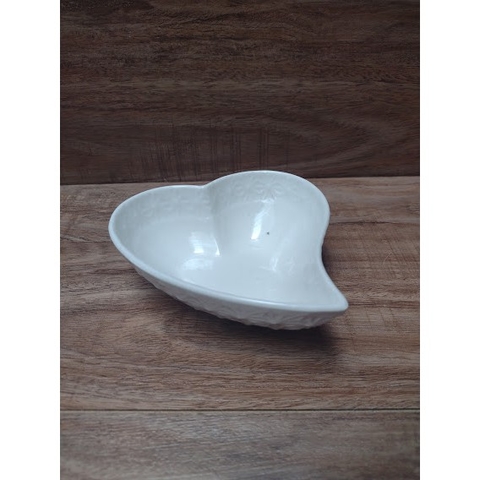 Bowl molheira mini petisqueira tigela de cerâmica coração mesa posta