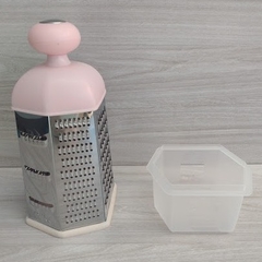 Ralador manual de legumes e queijos 6 faces em inox com pote coletor - comprar online