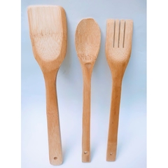 kit utensilio de bambu com 4 peças