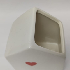 Vaso decorativo cachepot porta treco caneta casinha casa branco cerâmica na internet