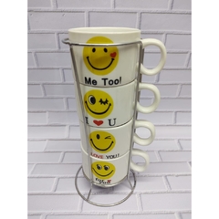 Kit conjunto de canequinha 4 peças e suporte de caneca decor na internet