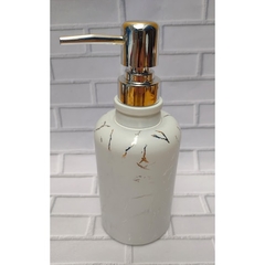 Porta sabonete liquido álcool gel decorado vidro branco