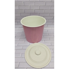 Lixeira de pia cozinha de poá 3lt redonda pequena color bolinhas - comprar online