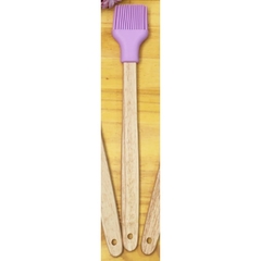Pincel de cozinha silicone com cabo de bambu 30 cm - comprar online
