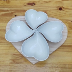Kit 4 bowl molheira mini petisqueira decorada coração - loja online