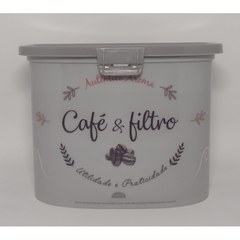 Porta café e filtro para coar café plasútil