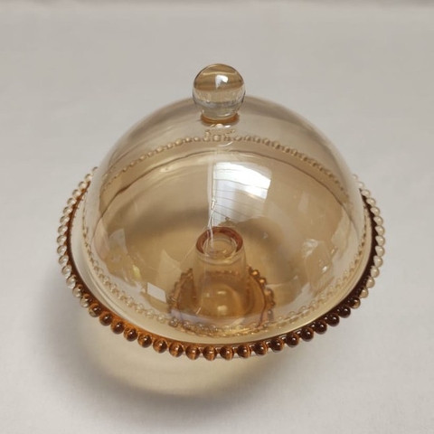 Queijeira Prato com pé e tampa cristal