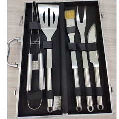 kit maleta churrasco 5 peças em inox