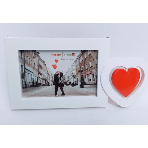 Porta retrato foto moldura dia dos namorados 15x10cm coração giratório