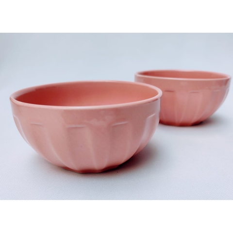 Cumbuca tigela canelada rose 320ml