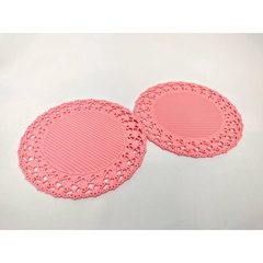 Descanso de silicone panela mesa multiuso decorado redondo 2 peças 16cm - comprar online