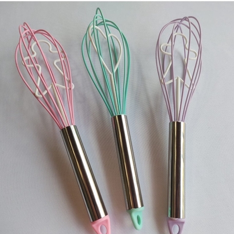 Batedor fue bate claras de silicone cabo inox boneco 25cm